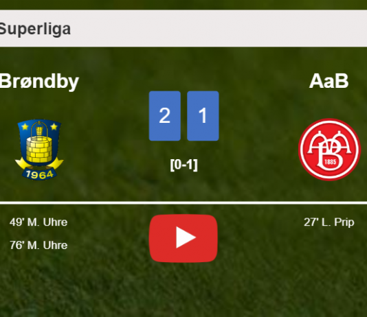 Brøndby recovers a 0-1 deficit to defeat AaB 2-1. HIGHLIGHTS