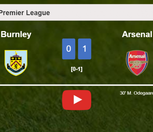 Arsenal defeats Burnley 1-0 with a goal scored by M. Odegaard. HIGHLIGHTS