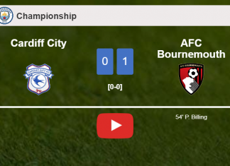 AFC Bournemouth beats Cardiff City 1-0 with a goal scored by P. Billing. HIGHLIGHTS