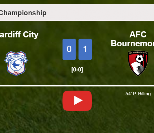 AFC Bournemouth beats Cardiff City 1-0 with a goal scored by P. Billing. HIGHLIGHTS