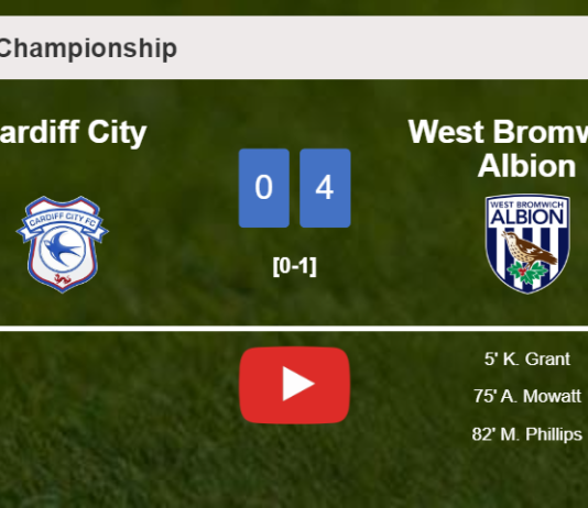 West Bromwich Albion tops Cardiff City 4-0 after a incredible match. HIGHLIGHTS