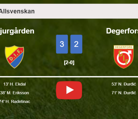 Djurgården beats Degerfors 3-2. HIGHLIGHTS