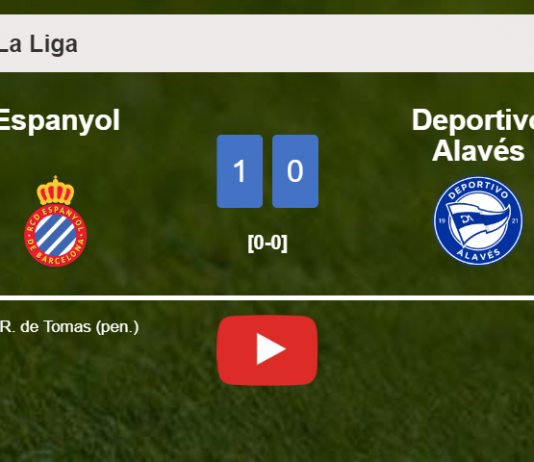 Espanyol defeats Deportivo Alavés 1-0 with a goal scored by R. de Tomas. HIGHLIGHTS