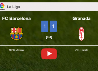 FC Barcelona grabs a draw against Granada. HIGHLIGHTS