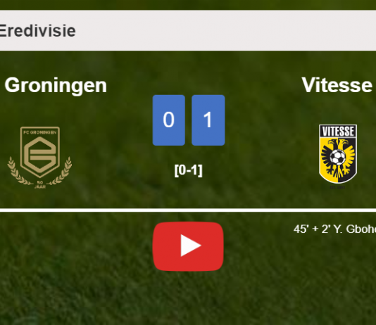 Vitesse prevails over FC Groningen 1-0 with a goal scored by Y. Gboho. HIGHLIGHTS