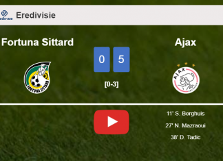 Ajax tops Fortuna Sittard 5-0 after a incredible match. HIGHLIGHTS