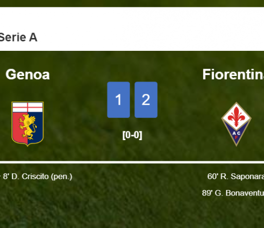 Fiorentina steals a 2-1 win against Genoa 2-1