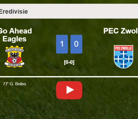 Go Ahead Eagles defeats PEC Zwolle 1-0 with a goal scored by G. Botos. HIGHLIGHTS