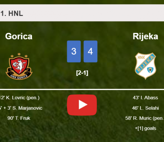 Rijeka defeats Gorica 4-3. HIGHLIGHTS