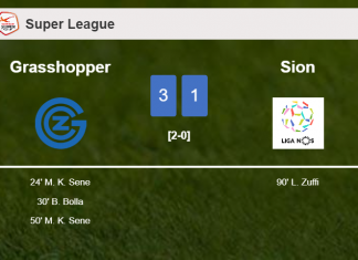 Grasshopper defeats Sion 3-1