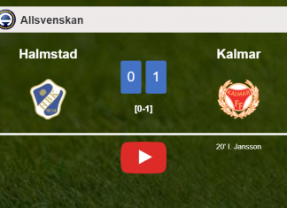 Kalmar tops Halmstad 1-0 with a goal scored by I. Jansson. HIGHLIGHTS