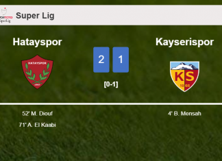 Hatayspor recovers a 0-1 deficit to defeat Kayserispor 2-1