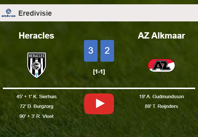 Heracles conquers AZ Alkmaar 3-2. HIGHLIGHTS