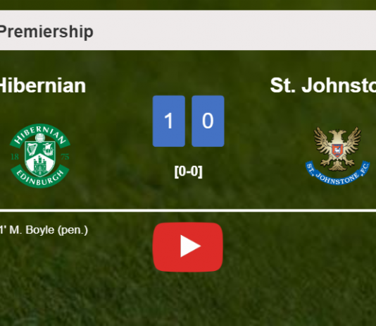 Hibernian defeats St. Johnstone 1-0 with a goal scored by M. Boyle. HIGHLIGHTS