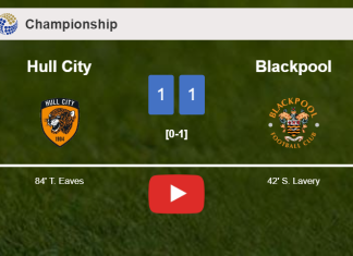 Hull City and Blackpool draw 1-1 on Tuesday. HIGHLIGHTS