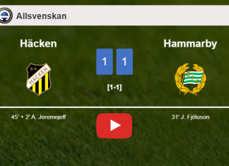 Häcken and Hammarby draw 1-1 on Sunday. HIGHLIGHTS
