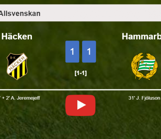 Häcken and Hammarby draw 1-1 on Sunday. HIGHLIGHTS