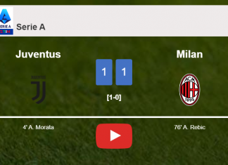 Juventus and Milan draw 1-1 on Sunday. HIGHLIGHTS