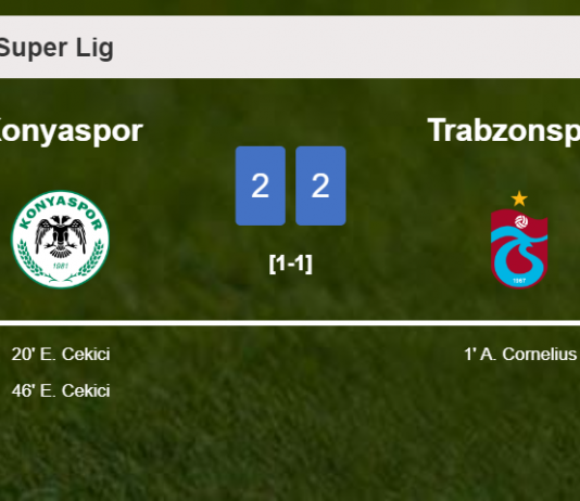 Konyaspor and Trabzonspor draw 2-2 on Thursday