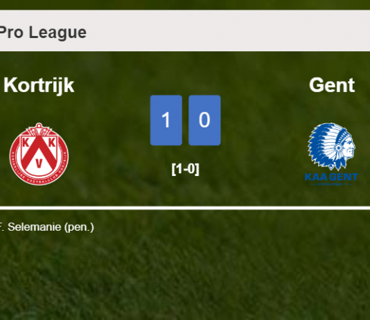 Kortrijk defeats Gent 1-0 with a goal scored by F. Selemanie