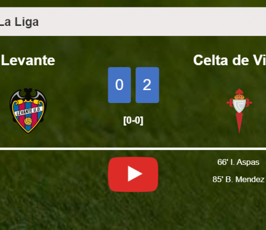 Celta de Vigo defeats Levante 2-0 on Tuesday. HIGHLIGHTS