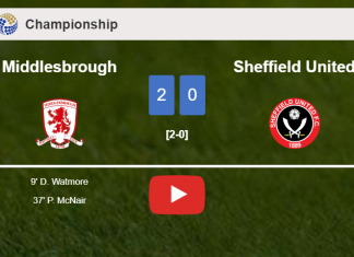 Middlesbrough beats Sheffield United 2-0 on Tuesday. HIGHLIGHTS