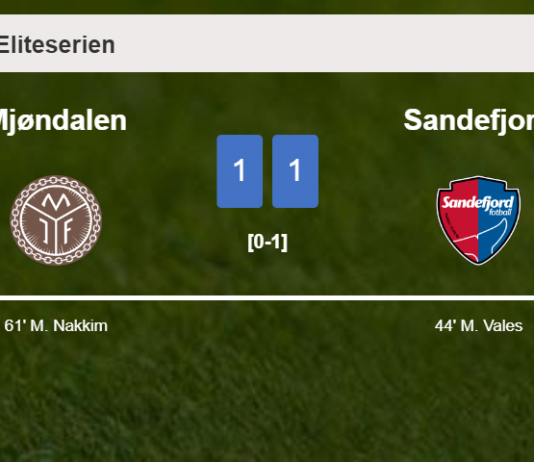 Mjøndalen and Sandefjord draw 1-1 on Sunday
