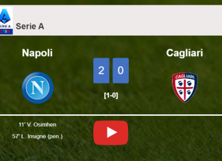 Napoli conquers Cagliari 2-0 on Sunday. HIGHLIGHTS