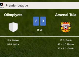 Arsenal Tula defeats Olimpiyets 3-2