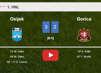 Osijek tops Gorica after recovering from a 1-2 deficit. HIGHLIGHTS