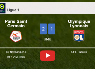 Paris Saint Germain recovers a 0-1 deficit to top Olympique Lyonnais 2-1. HIGHLIGHTS