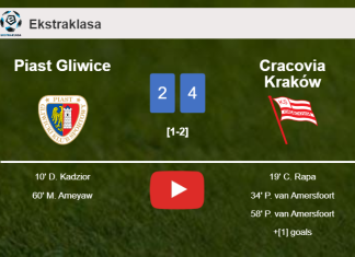 Cracovia Kraków conquers Piast Gliwice 4-2. HIGHLIGHTS