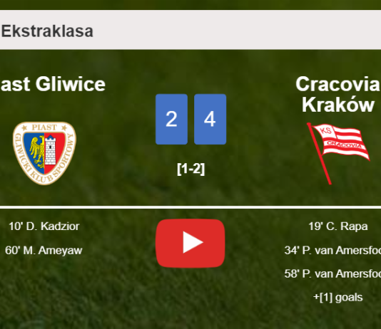 Cracovia Kraków conquers Piast Gliwice 4-2. HIGHLIGHTS