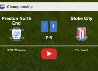 Preston North End and Stoke City draw 1-1 on Tuesday. HIGHLIGHTS