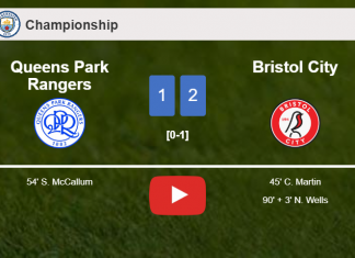 Bristol City seizes a 2-1 win against Queens Park Rangers 2-1. HIGHLIGHTS