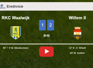 Willem II snatches a 2-1 win against RKC Waalwijk 2-1. HIGHLIGHTS