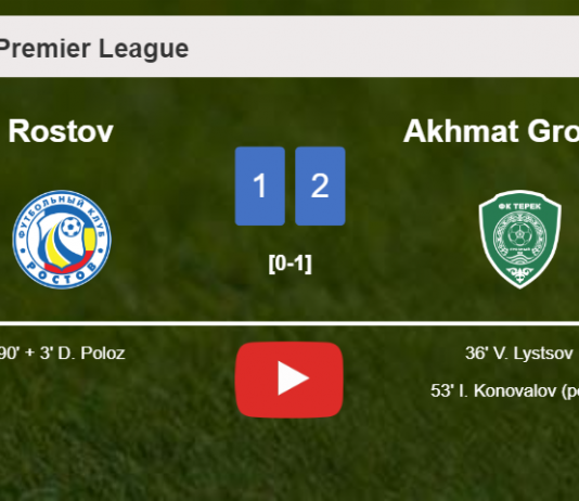 Akhmat Grozny snatches a 2-1 win against Rostov 2-1. HIGHLIGHTS