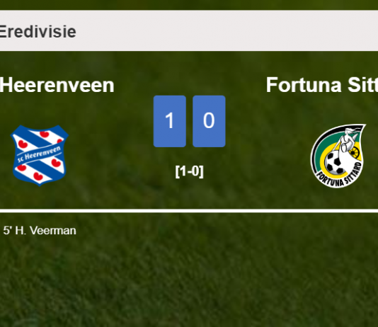 SC Heerenveen beats Fortuna Sittard 1-0 with a goal scored by H. Veerman