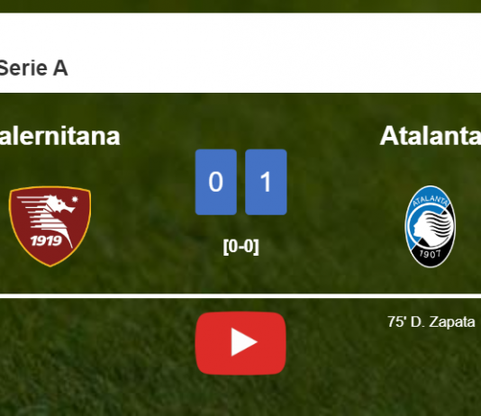 Atalanta overcomes Salernitana 1-0 with a goal scored by D. Zapata. HIGHLIGHTS