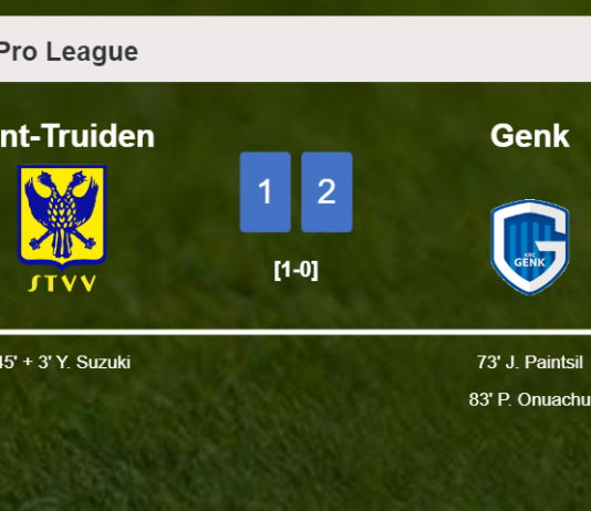 Genk recovers a 0-1 deficit to prevail over Sint-Truiden 2-1