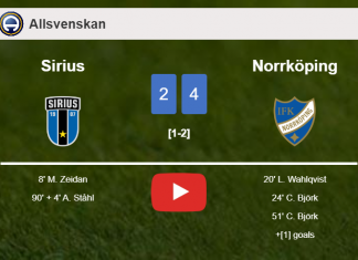 Norrköping tops Sirius 4-2. HIGHLIGHTS