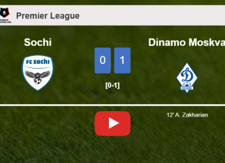 Dinamo Moskva tops Sochi 1-0 with a goal scored by A. Zakharian. HIGHLIGHTS