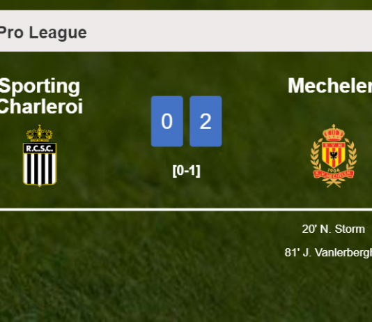 Mechelen tops Sporting Charleroi 2-0 on Sunday