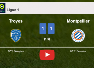 Montpellier seizes a draw against Troyes. HIGHLIGHTS