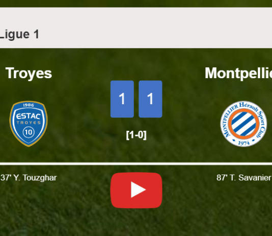 Montpellier seizes a draw against Troyes. HIGHLIGHTS