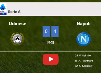 Napoli beats Udinese 4-0 after a incredible match. HIGHLIGHTS