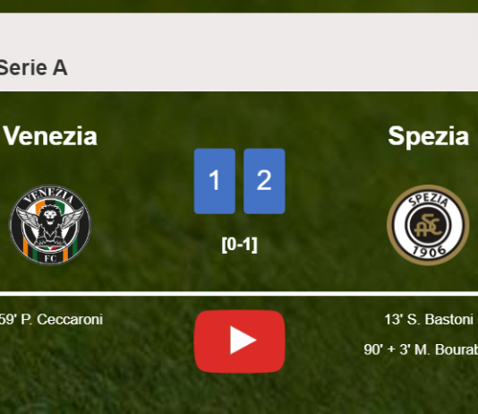Spezia snatches a 2-1 win against Venezia 2-1. HIGHLIGHTS