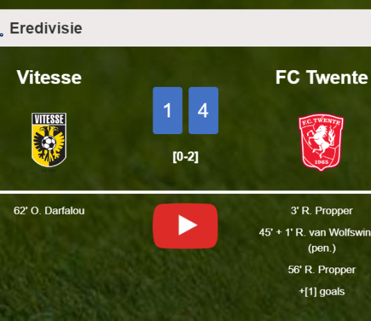 FC Twente overcomes Vitesse 4-1. HIGHLIGHTS