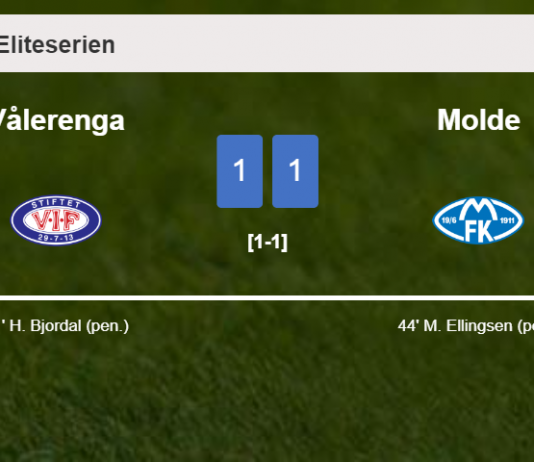 Vålerenga and Molde draw 1-1 on Sunday