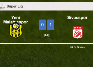 Sivasspor prevails over Yeni Malatyaspor 1-0 with a goal scored by D. Goutas
